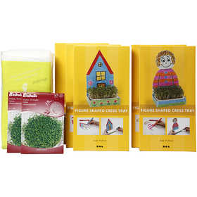 Figure Shaped Cress Trays, H: 20 cm, white, 30 set/ 1 pack [HOB-23324]