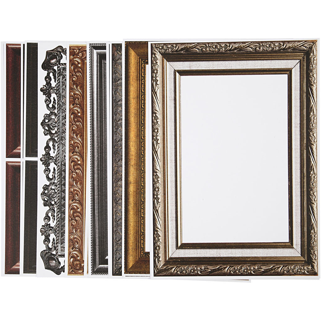 Frames, size 26,2x18,5 cm, metallic colours, 16 ass sheets/ 1 pack [HOB-23328]