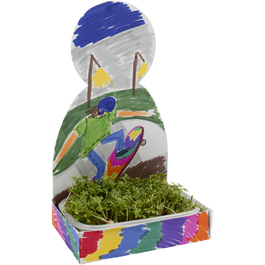 Figure Shaped Cress Trays, body, H: 20 cm, white, 6 set/ 1 pack [HOB-233441]