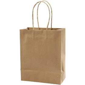 Paper Bag, H: 23 cm, W: 18x9 cm, 125 g, brown, 10 pc/ 1 pack [HOB-23369]