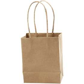 Paper Bag, H: 17 cm, W: 12x7 cm, 125 g, brown, 10 pc/ 1 pack [HOB-23371]