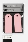 Manila Tags, size 3x8 cm, 220 g, light red, 20 pc/ 1 pack [HOB-234019]