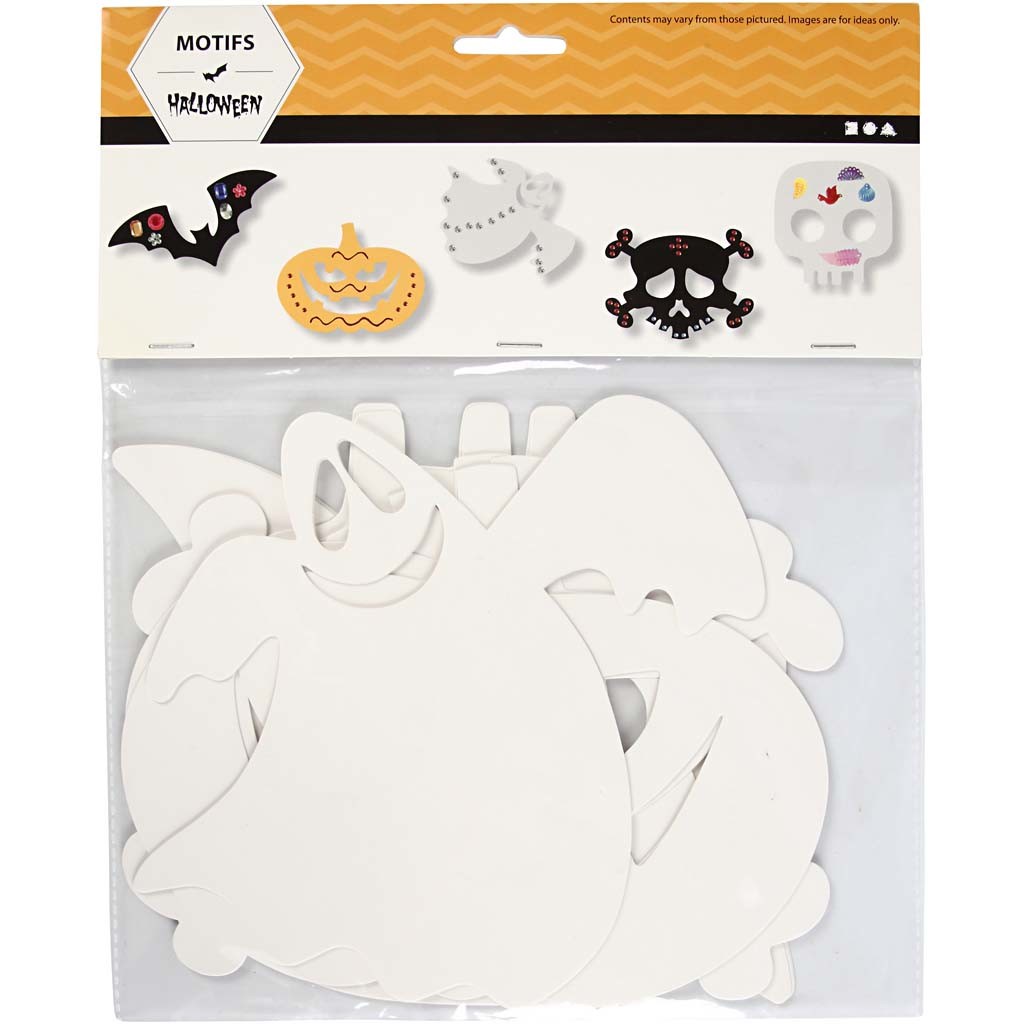 Halloween Motifs, size 25x17 cm, 230 g, white, 16 pc/ 1 pack [HOB-234610]