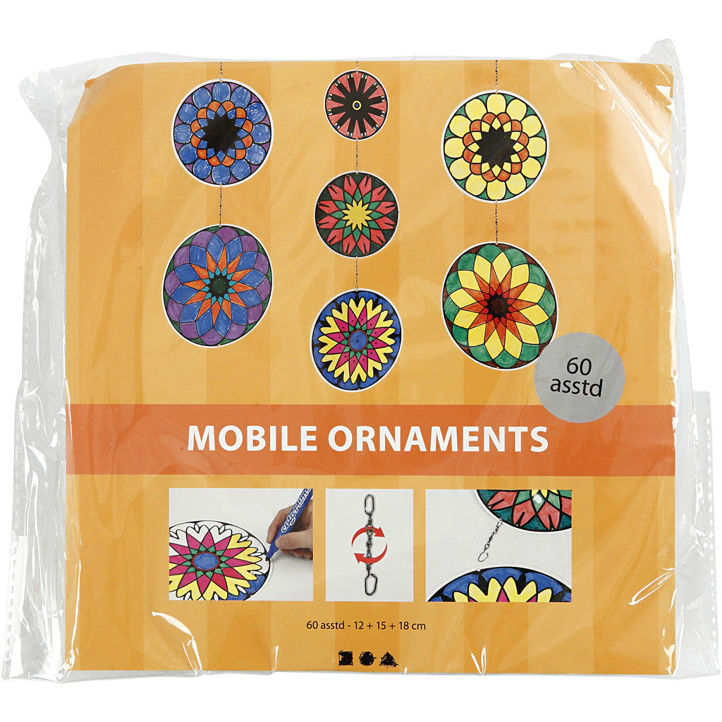 Mobile Ornaments with Motifs, dia. 12+15+18 cm, 300 g, 20 set/ 1 pack [HOB-23581]
