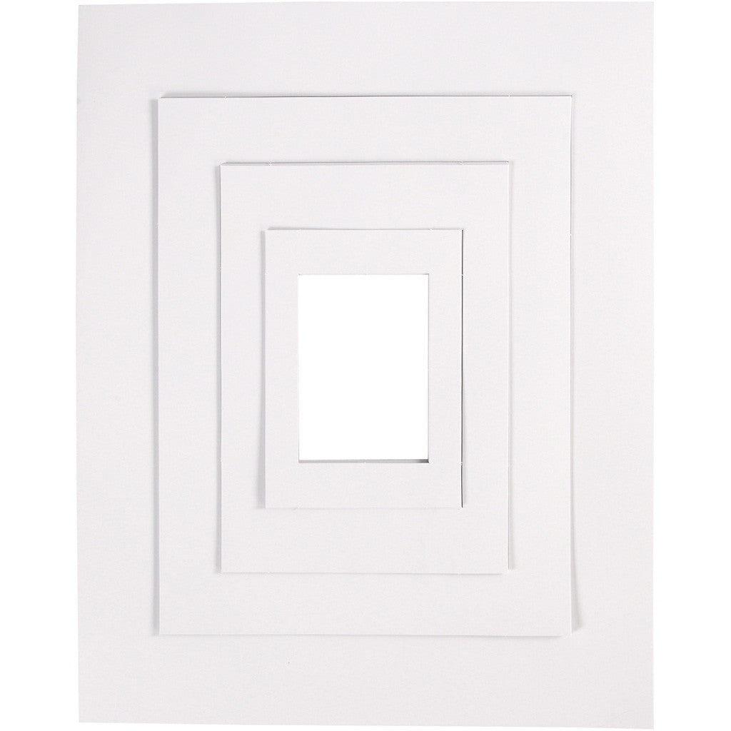 Picture Mount, A3,A4,A5,A6, size 13,4x18,9+19,7x27,9+28,3x36,6+39,5x49,6 cm, 500 g, white, 4x100 pc/ 1 pack [HOB-23600]