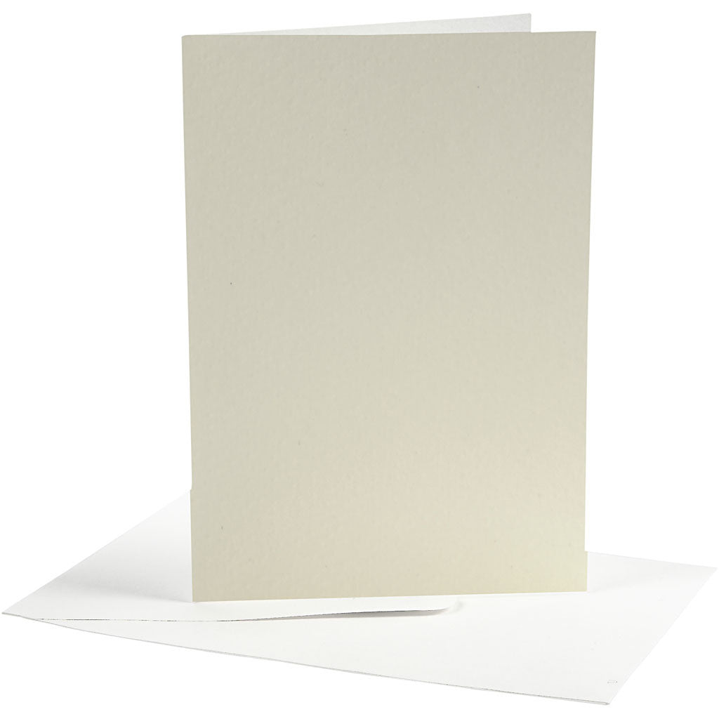 Cards And Envelopes, card size 10,5x15 cm, envelope size 11,5x16,5 cm, off-white, 10set/ 1 pack [HOB-23708]