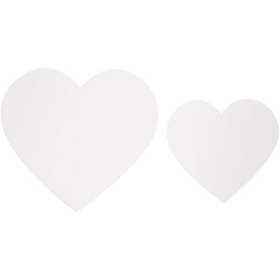 Hearts, size 6+8,5 cm, 240 g, white, 50 pc/ 1 pack [HOB-23852]