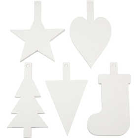 Christmas Ornaments, H: 23,5-26,5 cm, W: 15,5-20,5 cm, white, 100 pc/ 1 pack [HOB-23881]