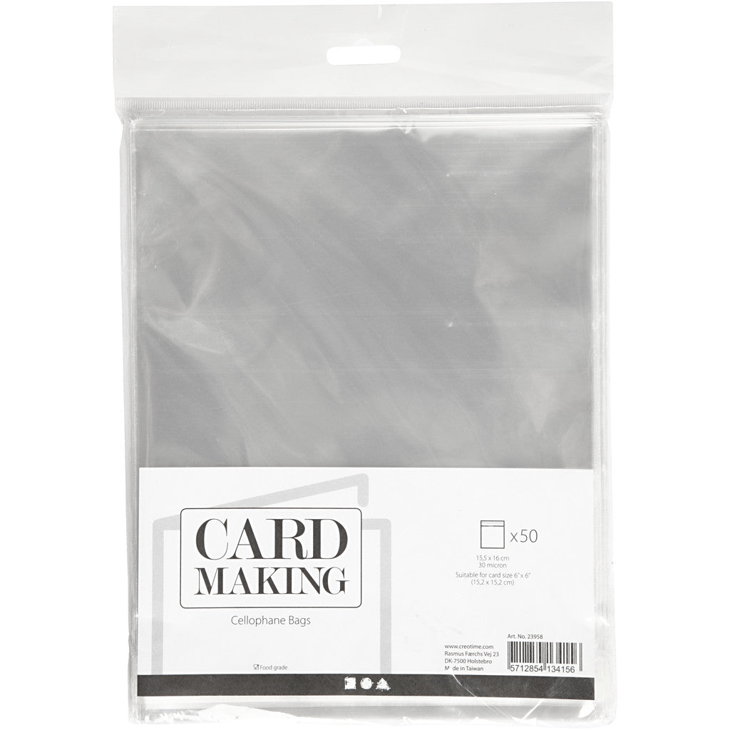 Cellophane Bag, H: 16 cm, W: 16 cm, thickness 30 my, 50 pc/ 1 pack [HOB-23958]