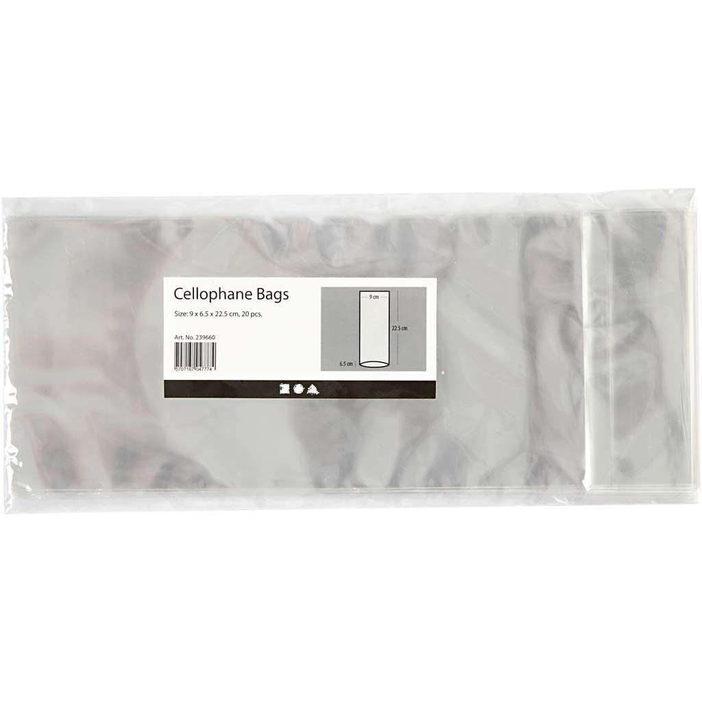 Cellophane Bag, H: 22,5 cm, size 9x6,5 cm, 20 pc/ 1 pack [HOB-239660]