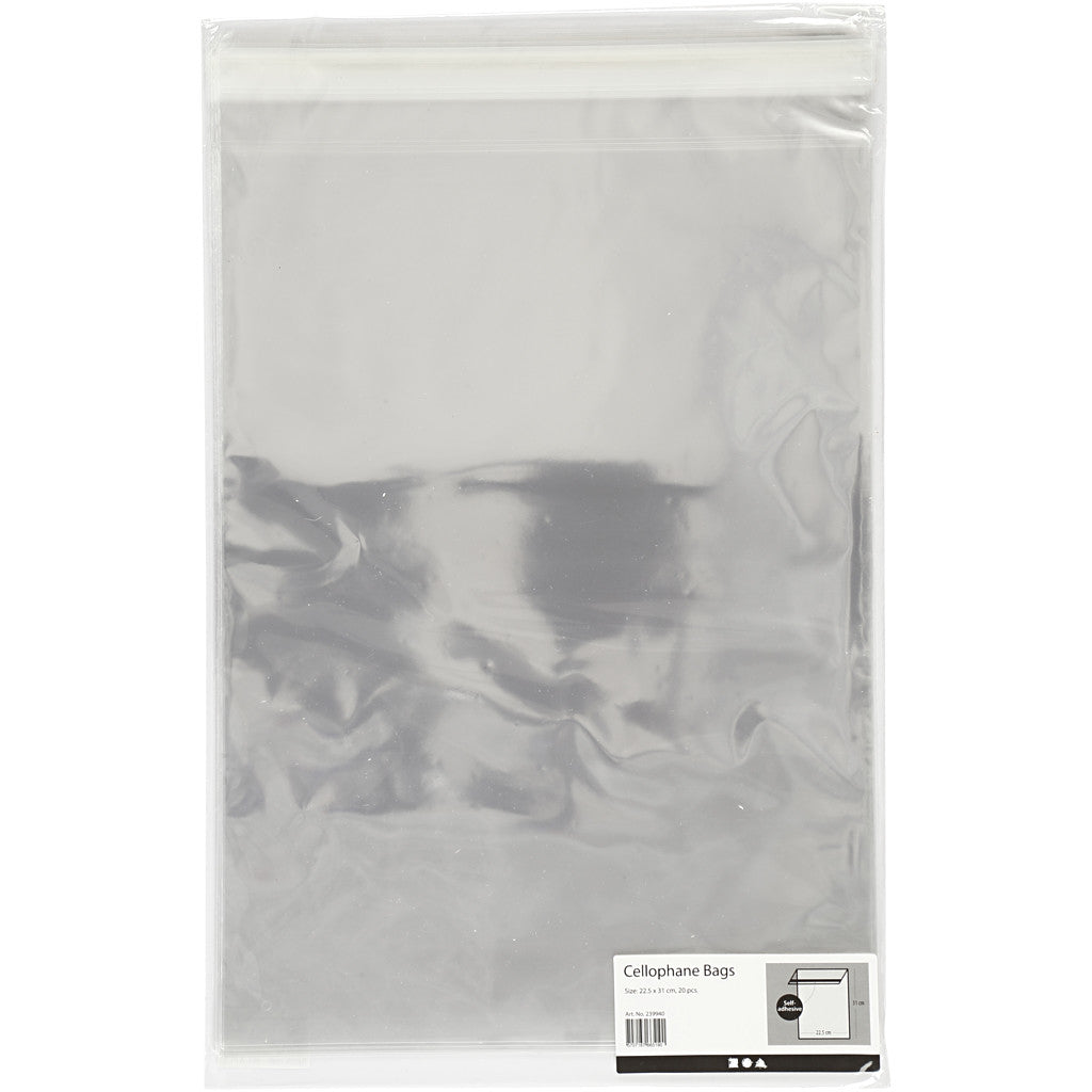 Cellophane Bag, H: 31,2 cm, W: 22,5 cm, thickness 25 my, 20 pc/ 1 pack [HOB-239940]