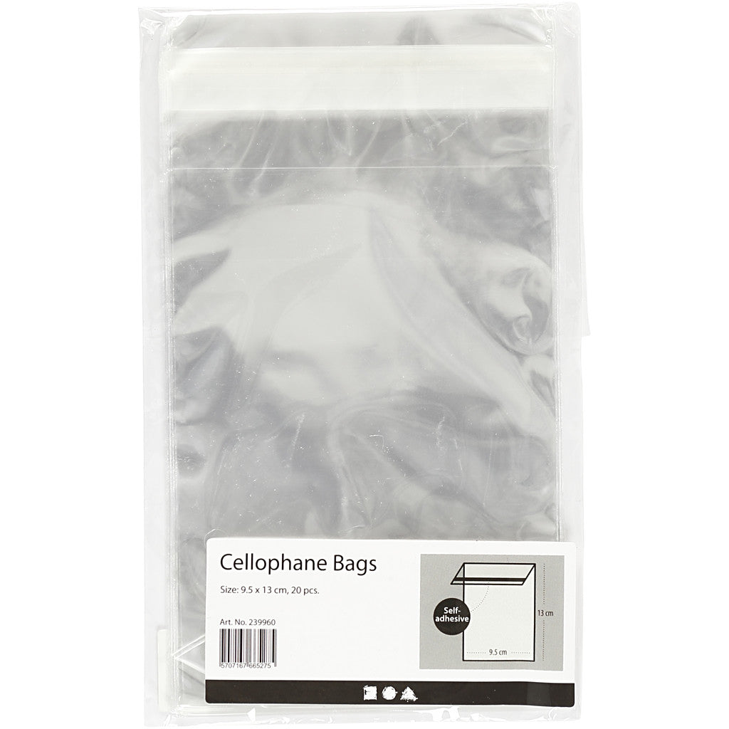 Cellophane Bag, H: 12,9 cm, W: 9,7 cm, thickness 25 my, 20 pc/ 1 pack [HOB-239960]