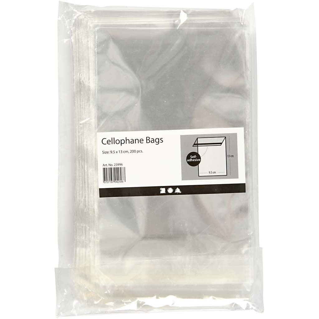 Cellophane Bag, H: 12,9 cm, W: 9,7 cm, thickness 25 my, 200 pc/ 1 pack [HOB-23996]