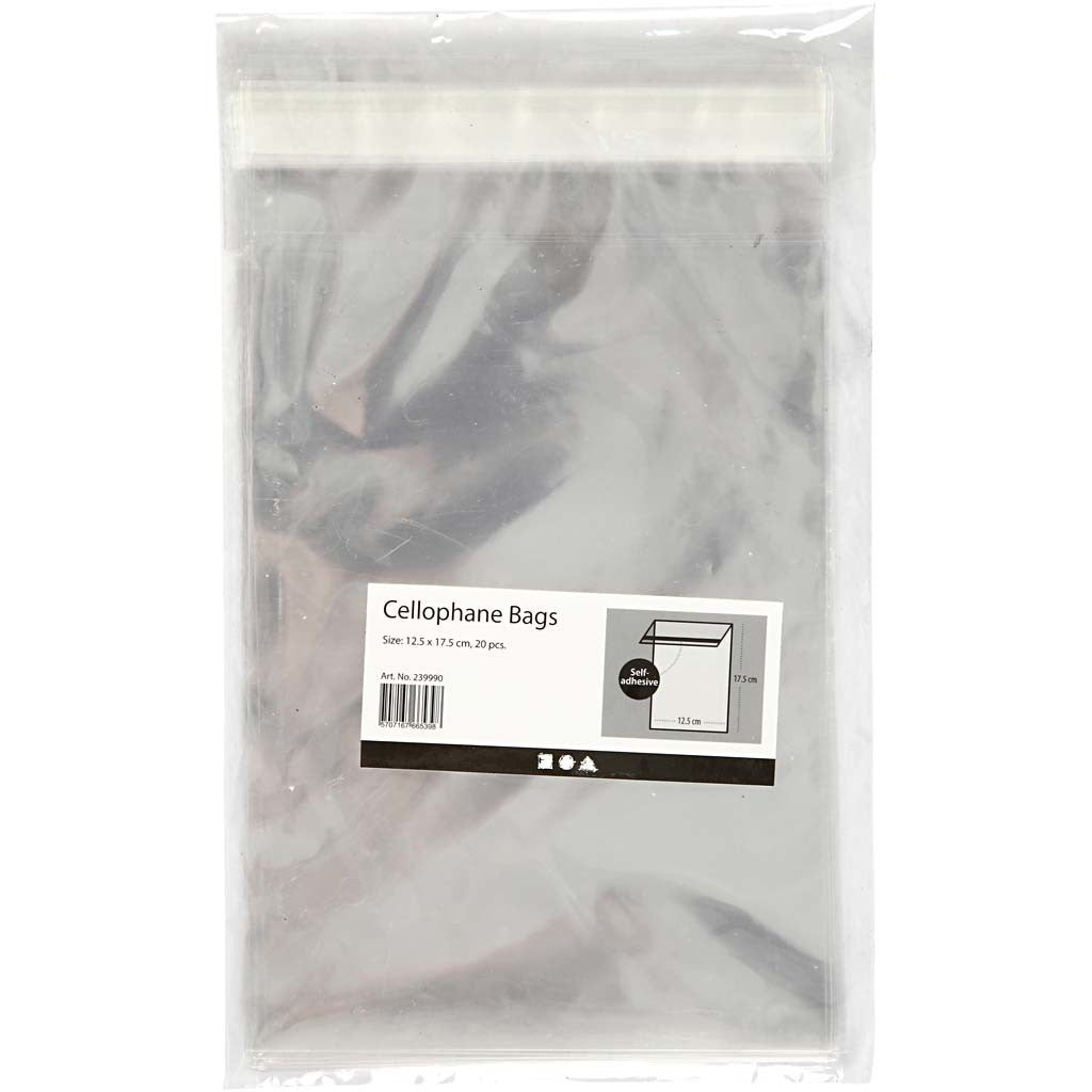 Cellophane Bag, H: 17,3 cm, W: 12,3 cm, thickness 25 my, 20 pc/ 1 pack [HOB-239990]
