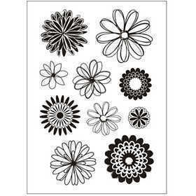 Clear Stamps, flowers, sheet 11x15,5 cm, 1 sheet [HOB-240015]