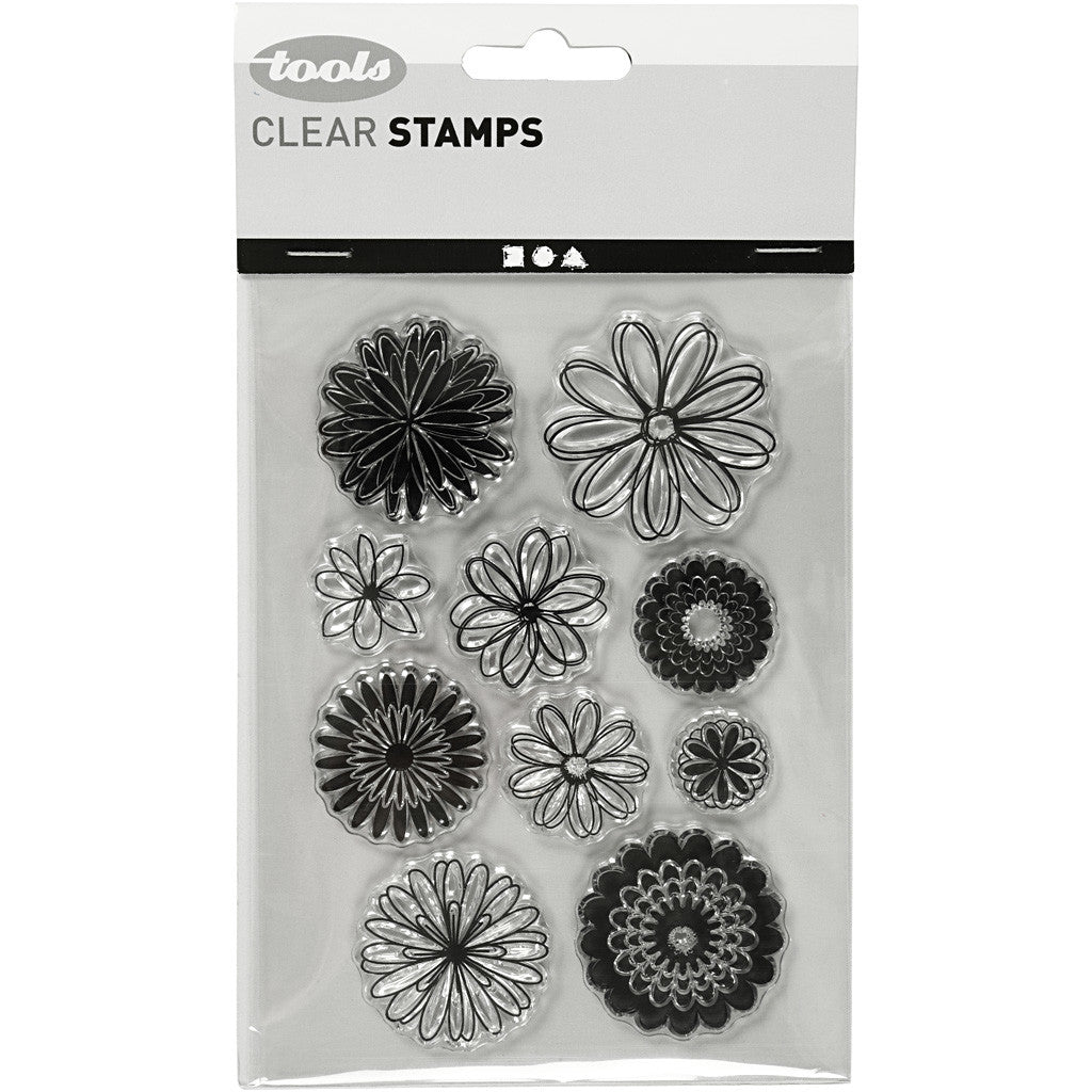 Clear Stamps, flowers, sheet 11x15,5 cm, 1 sheet [HOB-240015]