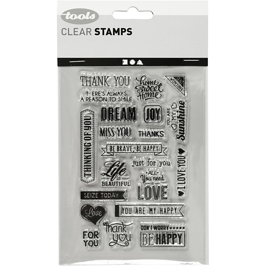 Clear Stamps, English words, sheet 11x15,5 cm, 1 sheet [HOB-240016]