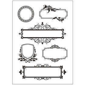 Clear Stamps, frames with ornaments, sheet 11x15,5 cm, 1 sheet [HOB-240020]