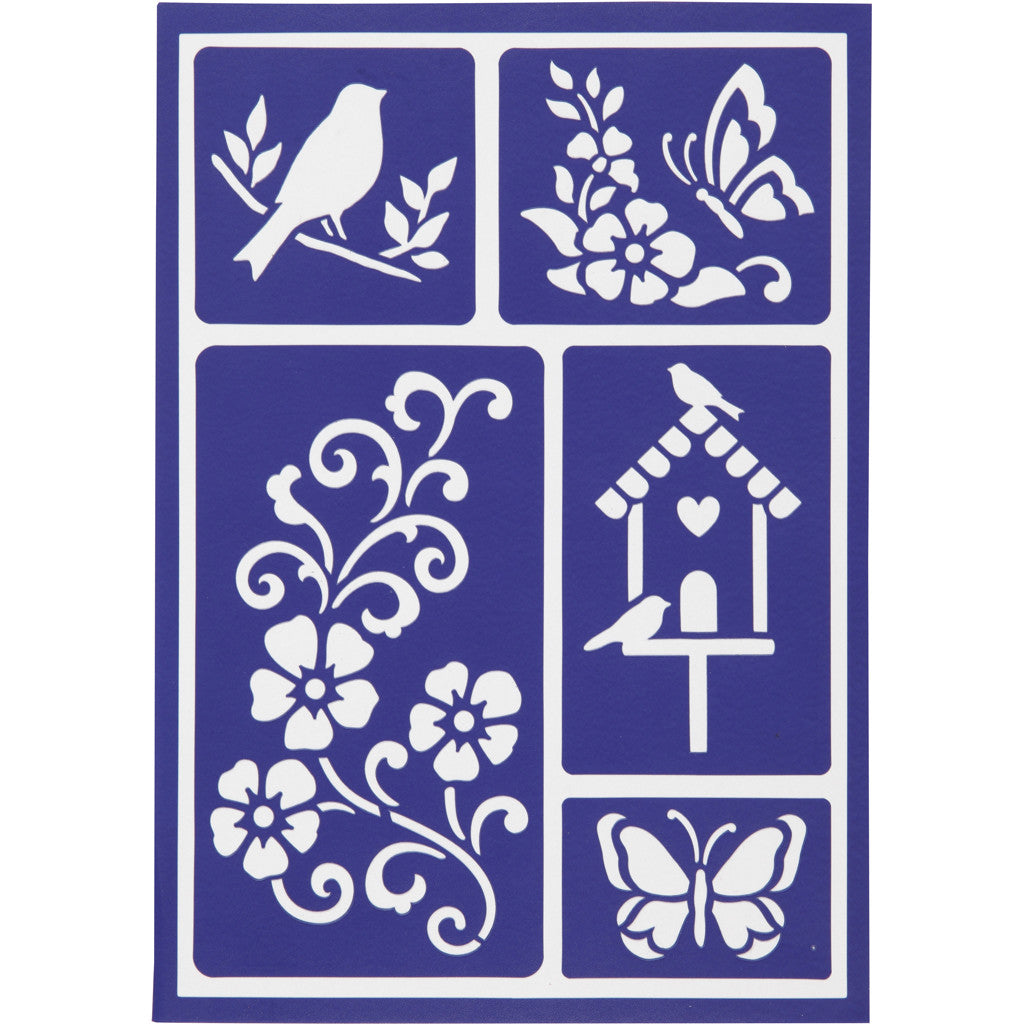 Flexible Stencil , spring is in the air, 21x14,8 cm, 1 pc [HOB-24435]