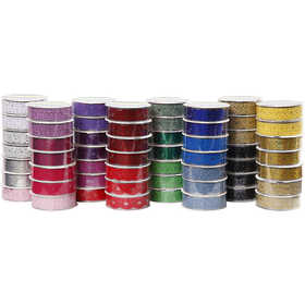 Lace Tape Assortment, W: 15 mm, assorted colours, 56x3 m/ 1 pack [HOB-24614]
