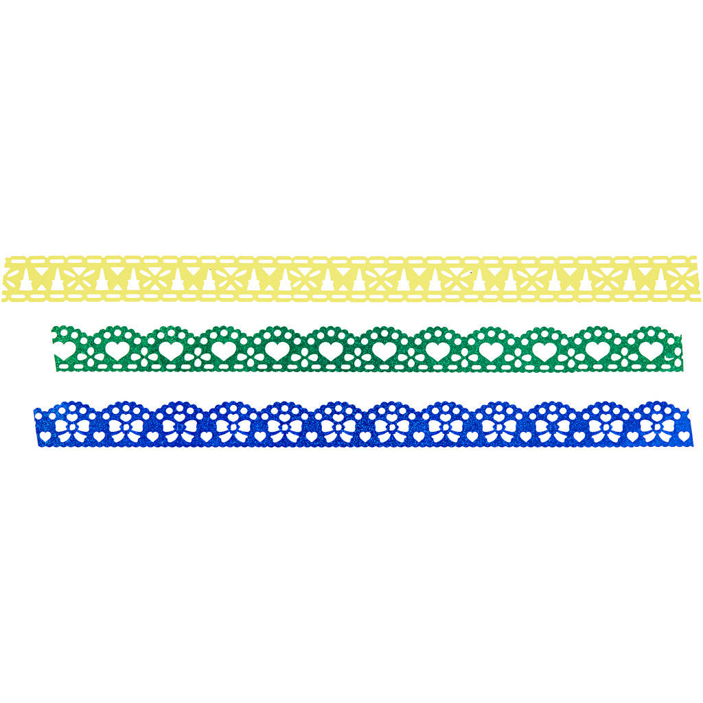 Lace Tape Assortment, W: 15 mm, assorted colours, 56x3 m/ 1 pack [HOB-24614]