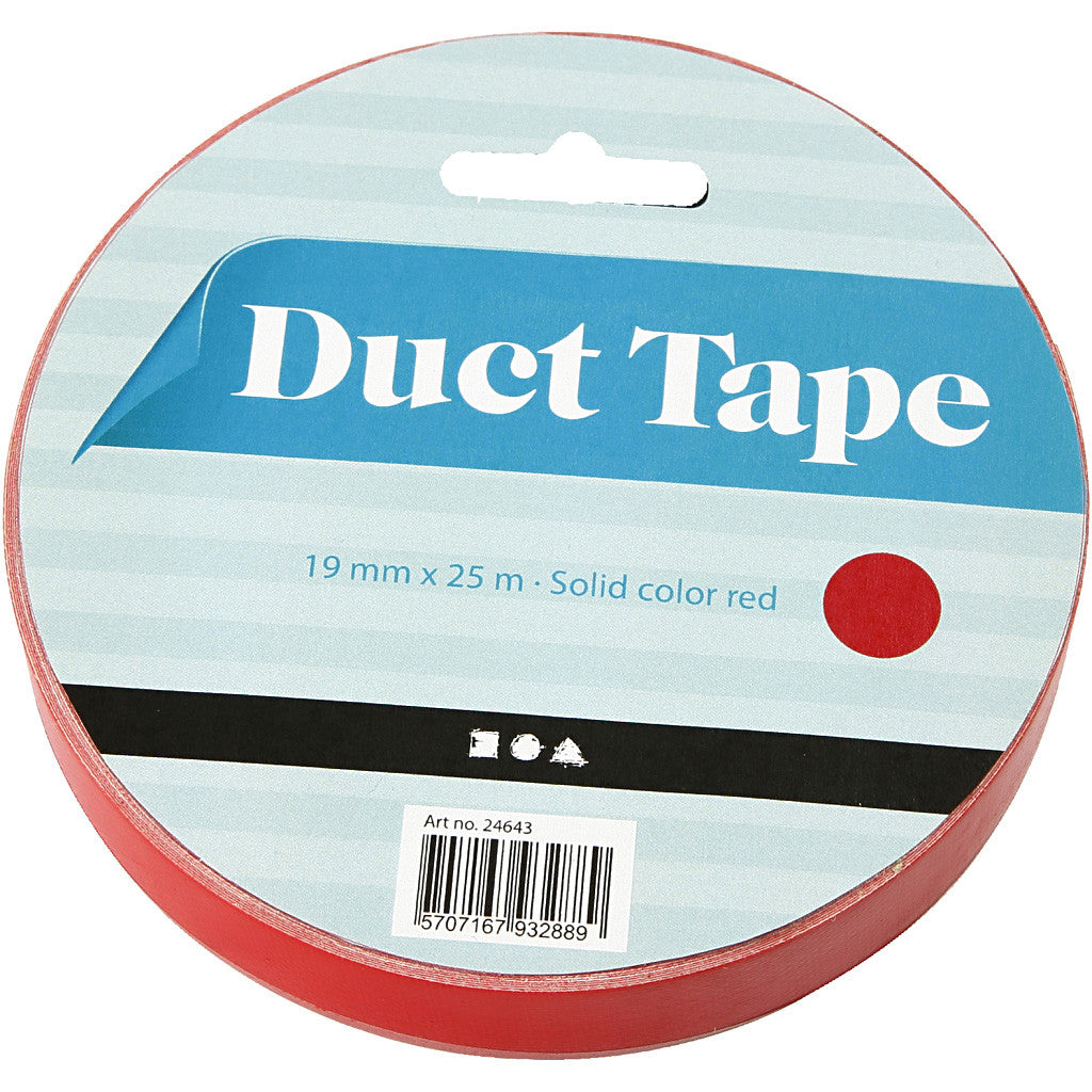 Duct Tape, W: 19 mm, red, 25 m/ 1 roll [HOB-24643]