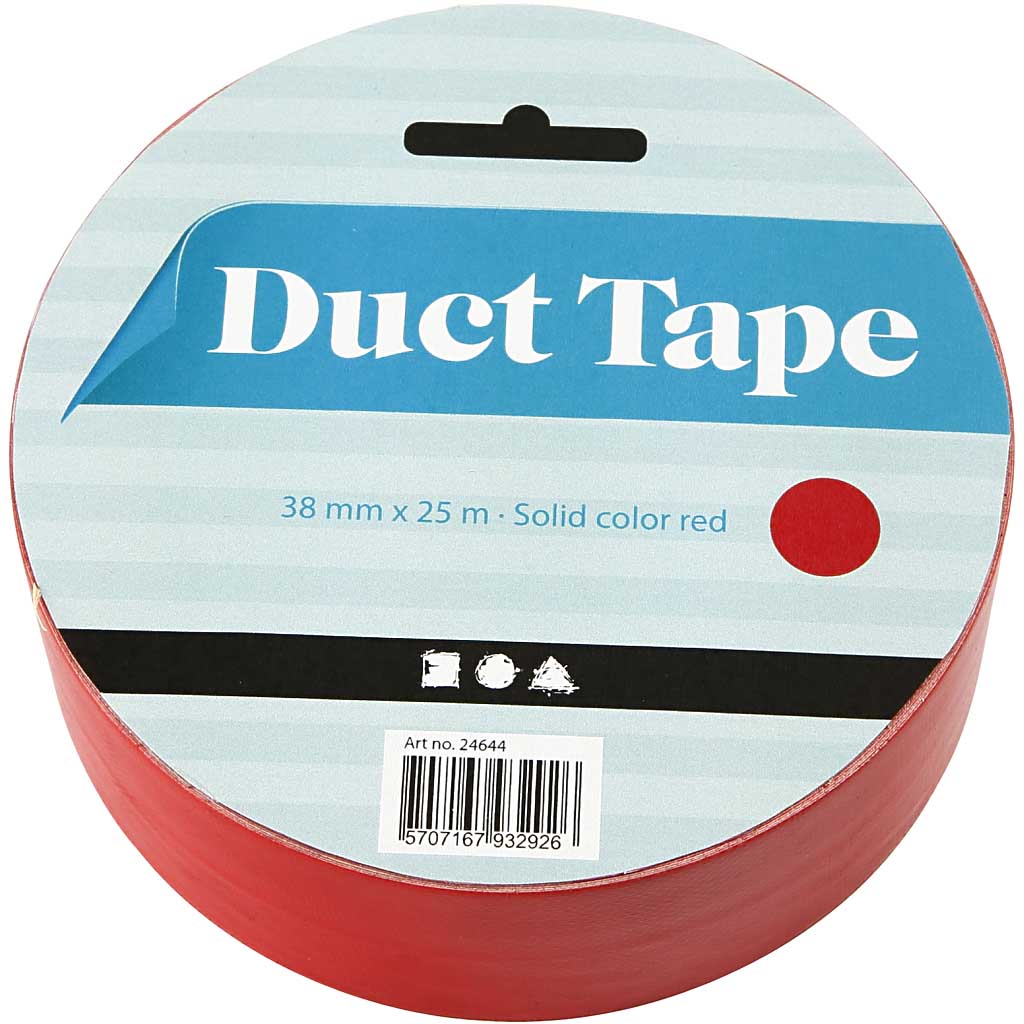 Duct Tape, W: 38 mm, red, 25 m/ 1 roll [HOB-24644]
