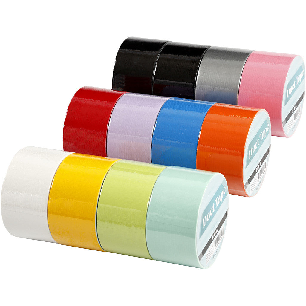 Duct Tape, Solid colour, W: 48 mm, assorted colours, 12x5 m/ 1 pack [HOB-24680]