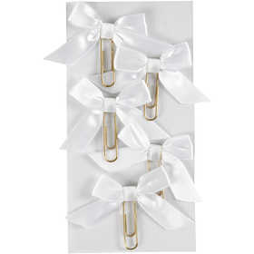 Metal Paperclips, size 40x70 mm, white, 5 pc/ 1 pack [HOB-247101]