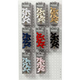 Metal Paperclips, size 40x70 mm, assorted colours, 8x10 pack/ 1 pack [HOB-24710]