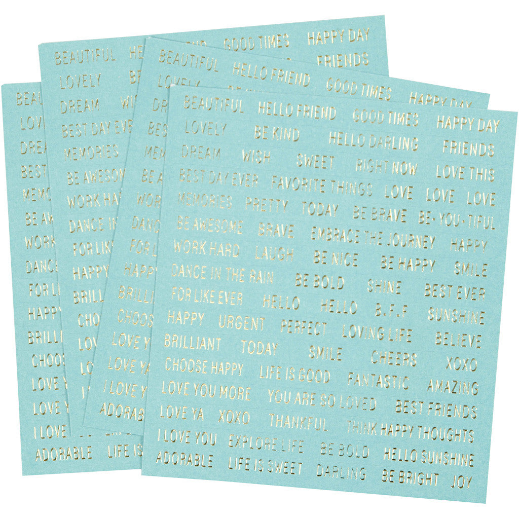 Stickers, sheet 10x11,5 cm, turquoise, 4 pc/ 1 pack [HOB-24792]