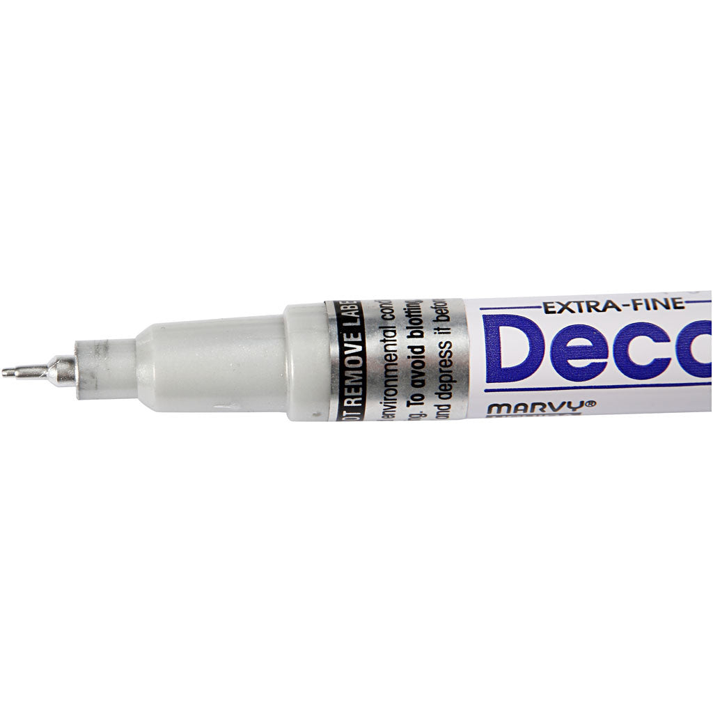 Deco Permanent Marker, line 0,8 mm, silver, 1 pc [HOB-25032]