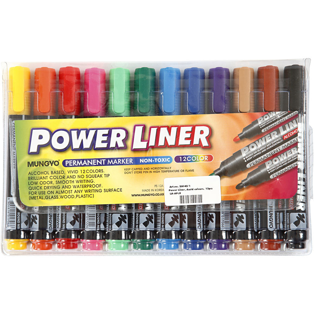 Power Liner, line 1,5-3 mm, assorted colours, 12 pc/ 1 pack [HOB-25042]