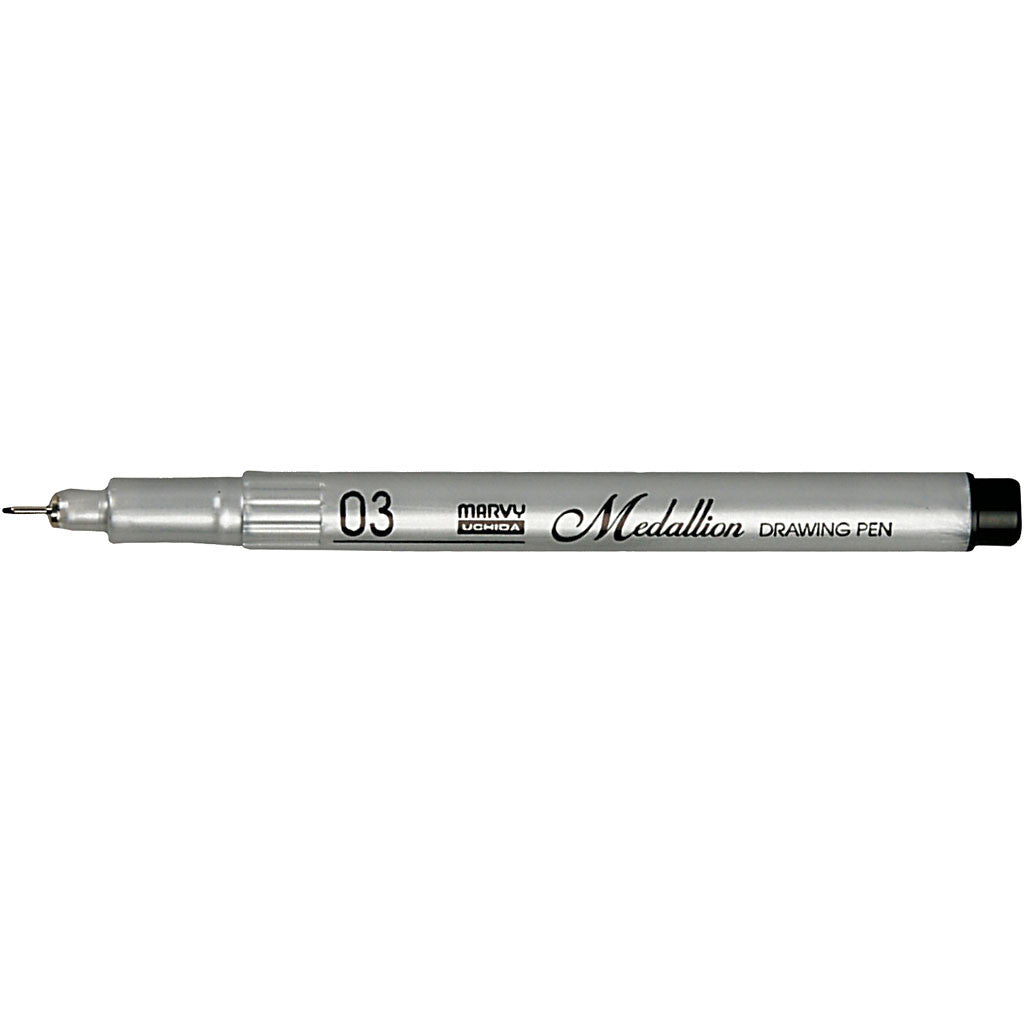 Medallion Pen, line 0,3 mm, black, 1 pc [HOB-25052]
