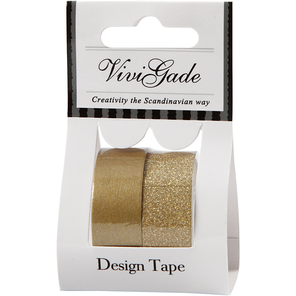 Design Tape, W: 15 mm, gold, 2roll/ 1 pack [HOB-25220]