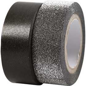 Design Tape, W: 15 mm, black, 2 roll/ 1 pack [HOB-25223]