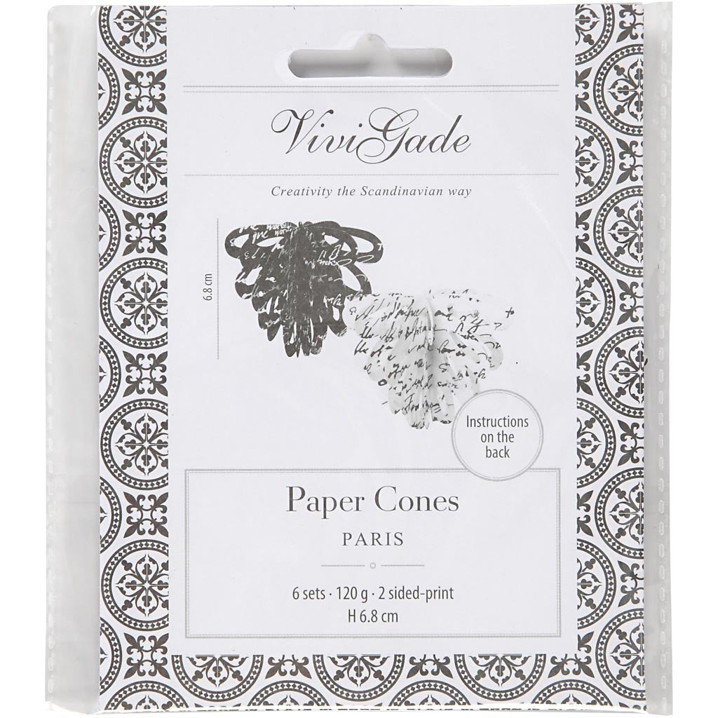 Paper Cones, H: 6,8 cm, 120 g, 6 pc/ 1 pack [HOB-25231]