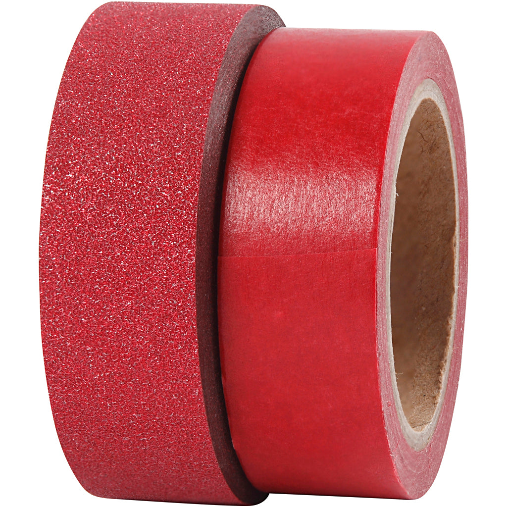 Design Tape, W: 15 mm, red, 2 roll/ 1 pack [HOB-25232]