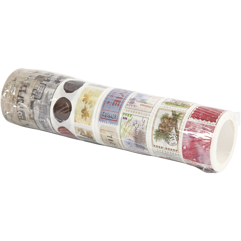 Washi Tape, L: 3+5 M, W: 15+25 mm, 9 roll/ 1 pack [HOB-25246]
