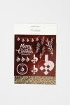 Deco Foil and transfer sheet, braided hearts, sheet 15x15 cm, gold, red, white, 4 sheet/ 1 pack [HOB-25333]