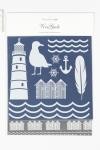 Deco Foil and transfer sheet, lighthouse, sheet 15x15 cm, blue, silver, 2x2 sheet/ 1 pack [HOB-25336]