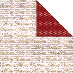 Design Paper, Merry Christmas and dots, sheet 30,5x30,5 cm, 180 g, gold, 3 sheet/ 1 pack [HOB-25339]