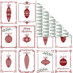 Design Paper, christmas balls and christmas trees, sheet 30,5x30,5 cm, 180 g, 5 sheet/ 1 pack [HOB-25342]