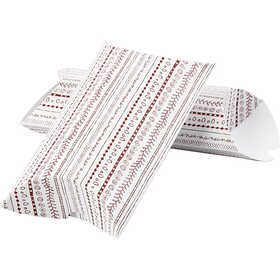 Pillow box, doodles, size 18x15x6 cm, 300 g, red, 3 pc/ 1 pack [HOB-25358]