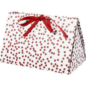 Folding gift box, dots, size 15x7x8 cm, 250 g, red, 3 pc/ 1 pack [HOB-25361]
