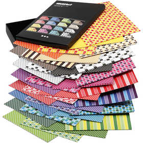 Color Bar Paper, A4, 210x297 mm, 100 g, assorted colours, 16x10sheet/ 1 pack [HOB-25377]