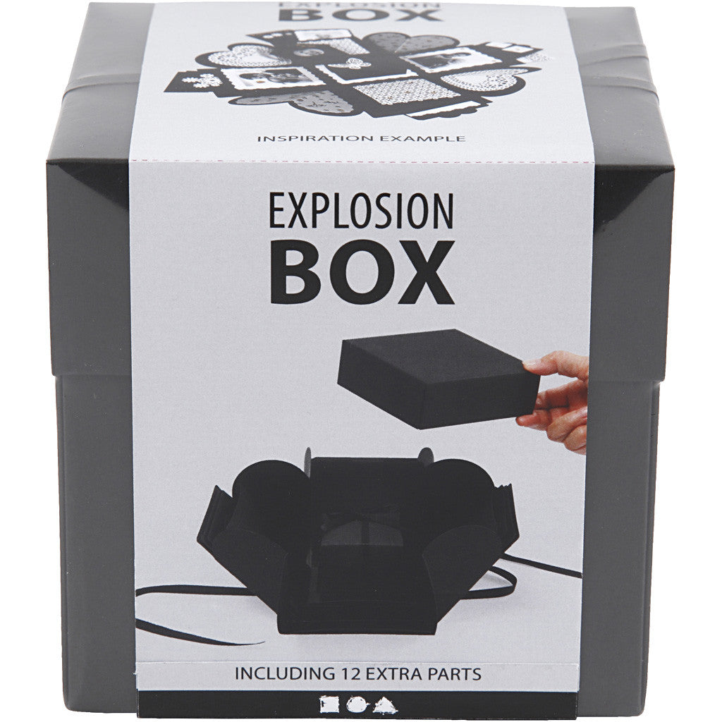 Explosion box, size 7x7x7,5+12x12x12 cm, black, 1 pc [HOB-25378]