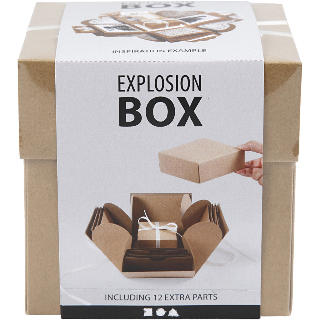 Explosion box, size 7x7x7,5+12x12x12 cm, natural, 1 pc [HOB-25380]