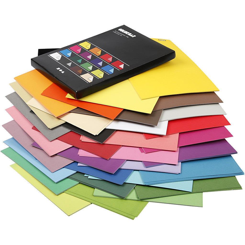 Color Bar Card, A4, sheet 210x297 mm, 250 g, assorted colours, 16x10 sheet/ 1 pack [HOB-25417]