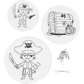 Mobile Ornaments with Motifs, dia. 12+15+18 cm, 300 g, white, 3 set/ 1 pack [HOB-25458]